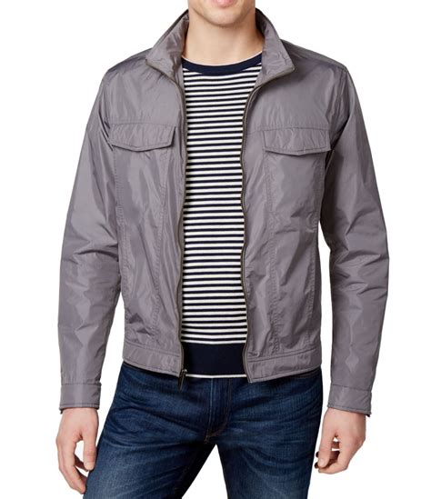 michael kors men's bomber jacket with exposed zip|Michael Kors men's windbreaker.